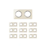 OneKeyElectro Set: 10х Garda Glas- Abdeckrahmen Set, Abdeckrahmen (2fach, waagerecht) für Lichtschalter oder Steckdose, Unterputz, matt- antifingerprint - beige
