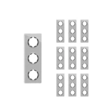 OneKeyElectro Set: 10х Garda Glas- Abdeckrahmen Set, Abdeckrahmen (3fach, senkrecht) für Lichtschalter oder Steckdose, Unterputz, matt- antifingerprint - grau