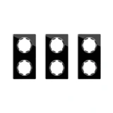 OneKeyElectro Set: 3х Garda Glas- Abdeckrahmen Set, Abdeckrahmen (2fach, senkrecht) für Lichtschalter oder Steckdose, Unterputz, matt- antifingerprint - schwarz