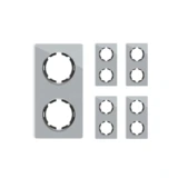 OneKeyElectro Set: 5х Garda Glas- Abdeckrahmen Set, Abdeckrahmen (2fach, senkrecht) für Lichtschalter oder Steckdose, Unterputz, matt- antifingerprint - grau