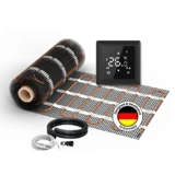 Elektrische Fußbodenheizung: Zweiader-Heizmatte WARMON CLASSIC LIGHT 100 W/m² mit Thermostat ТS 100 Smart WiFi Touch schwarz - 6 m²