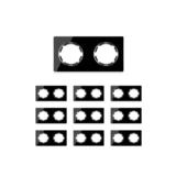 OneKeyElectro Set: 10х Garda Glas- Abdeckrahmen Set, Abdeckrahmen (2fach, waagerecht) für Lichtschalter oder Steckdose, Unterputz, matt- antifingerprint - schwarz