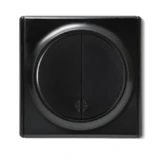 OneKeyElectro Set: Wechselschalter 2fach mit Florence Abdeckrahme, Steuerung ein Licht von zwei Orten, Lichtschalter rund, Unterputz, Schutzart IP20, 230V/16A - schwarz