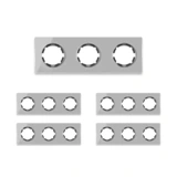 OneKeyElectro Set: 5х Garda Glas- Abdeckrahmen Set, Abdeckrahmen (3fach, waagerecht) für Lichtschalter oder Steckdose, Unterputz, matt- antifingerprint - grau