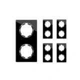 OneKeyElectro Set: 5х Garda Glas- Abdeckrahmen Set, Abdeckrahmen (2fach, senkrecht) für Lichtschalter oder Steckdose, Unterputz, matt- antifingerprint - schwarz