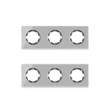 OneKeyElectro Set: 2х Garda Glas- Abdeckrahmen Set, Abdeckrahmen (3fach, waagerecht) für Lichtschalter oder Steckdose, Unterputz, matt- antifingerprint - grau