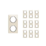 OneKeyElectro Set: 10х Garda Glas- Abdeckrahmen Set, Abdeckrahmen (2fach, senkrecht) für Lichtschalter oder Steckdose, Unterputz, matt- antifingerprint - beige
