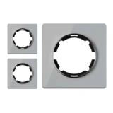 OneKeyElectro Set: 3x Garda Glas- Abdeckrahmen Set, Abdeckrahmen für Lichtschalter oder Steckdose 1fach, Unterputz, matt- antifingerprint, Schutzart IP20 - grau