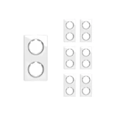 OneKeyElectro Set: 7х Garda Glas- Abdeckrahmen Set, Abdeckrahmen (2fach, senkrecht) für Lichtschalter oder Steckdose, Unterputz, matt- antifingerprint - weiß