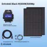 'Entratek Black M |Balkonkraftwerk 800 W/800 Wp Komplettset|Full Black|risen 400&EZ1-M&5m&MS-U'