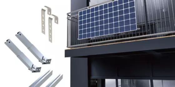 'Balkonkraftwerk Montageset - Halterung für 2 Solarmodule|Geländer - bis 30° verstellbare Neigung' ansehen