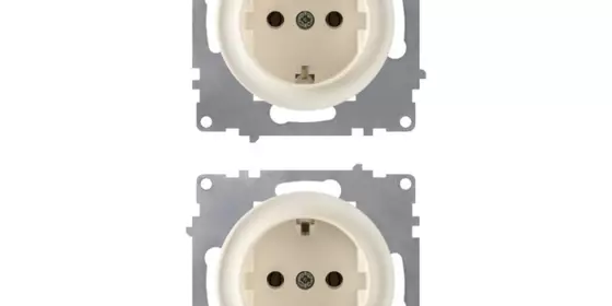 OneKeyElectro Set: 2х Schuko-Steckdosen Set, Steckdose mit Schraubklemmen und Erdung, 230V/16A, Schutzart IP20, gute Wärmebeständigkeit - beige ansehen