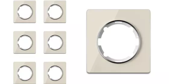 OneKeyElectro Set: 10x Garda Glas- Abdeckrahmen Set, Abdeckrahmen für Lichtschalter oder Steckdose 1fach, Unterputz, Schutzart IP20 - beige ansehen