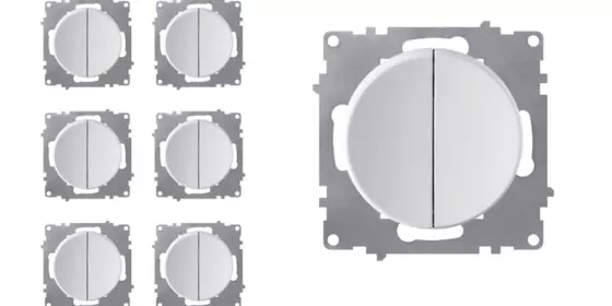 OneKeyElectro Set: 10x Design-Serienschalter Set, 2fach, rund, 1 Weg, Unterputz, Schutzart IP20, 230V/16A ansehen