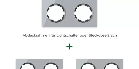 OneKeyElectro Set: 3х Garda Glas- Abdeckrahmen Set, Abdeckrahmen (2fach, waagerecht) für Lichtschalter oder Steckdose, Unterputz, matt- antifingerprint - grau ansehen