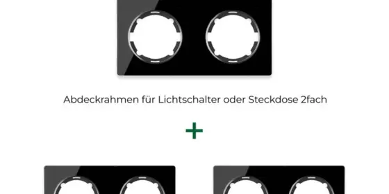 OneKeyElectro Set: 3х Garda Glas- Abdeckrahmen Set, Abdeckrahmen (2fach, waagerecht) für Lichtschalter oder Steckdose, Unterputz, matt- antifingerprint - schwarz ansehen