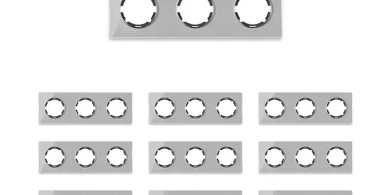 OneKeyElectro Set: 10х Garda Glas- Abdeckrahmen Set, Abdeckrahmen (3fach, waagerecht) für Lichtschalter oder Steckdose, Unterputz, matt- antifingerprint - grau ansehen