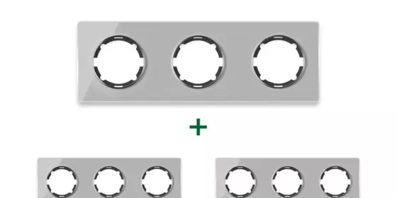 OneKeyElectro Set: 3х Garda Glas- Abdeckrahmen Set, Abdeckrahmen (3fach, waagerecht) für Lichtschalter oder Steckdose, Unterputz, matt- antifingerprint - grau ansehen