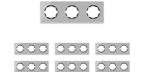 OneKeyElectro Set: 7х Garda Glas- Abdeckrahmen Set, Abdeckrahmen (3fach, waagerecht) für Lichtschalter oder Steckdose, Unterputz, matt- antifingerprint - grau ansehen