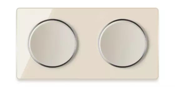 OneKeyElectro 2x Lichtschalter 1fach + Glas-Abdeckrahmen 2fach waagerecht, Komplette Schaltlösung, Schalter-Set, rund, Unterputz, Schutzart IP20, 230V/16A - beige ansehen