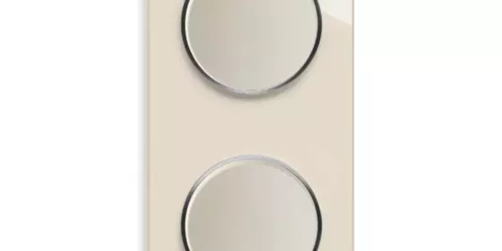 OneKeyElectro 2x Lichtschalter 1fach + Glas-Abdeckrahmen 2fach senkrecht, Komplette Schaltlösung, Schalter-Set, rund, Unterputz, Schutzart IP20, 230V/16A - beige ansehen