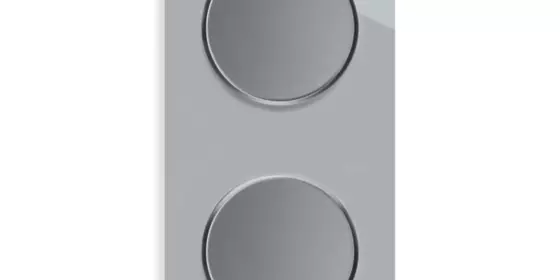 OneKeyElectro 2x Lichtschalter 1fach + Glas-Abdeckrahmen 2fach senkrecht, Komplette Schaltlösung, Schalter-Set, rund, Unterputz, Schutzart IP20, 230V/16A - grau ansehen