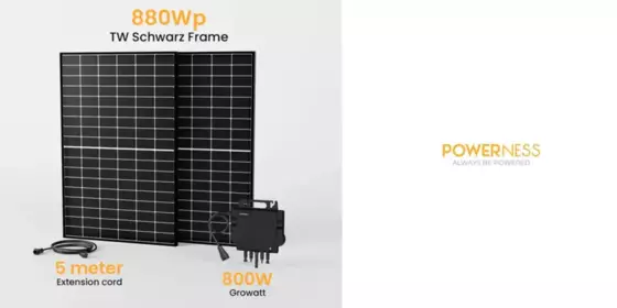 Growatt Balkonkraftwerk Set, TW 880Wp Solarmodule, 800W Growatt Wechselrichter deal ansehen