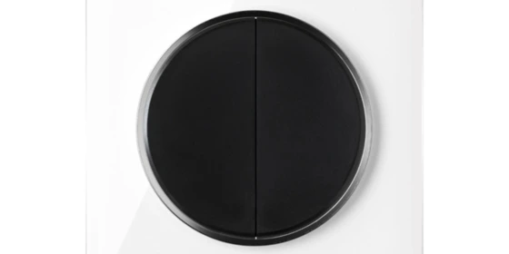 OneKeyElectro Design-Serienschalter 2fach schwarz mit Glas-Abdeckrahmen weiß, Garda Line,rund, 1 Weg, Unterputz, Schutzart IP20, 230V/16A ansehen