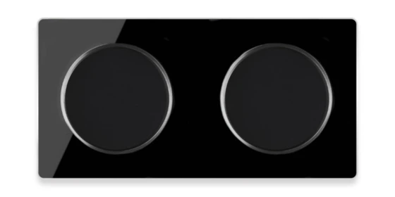 OneKeyElectro 2x Lichtschalter 1fach + Glas-Abdeckrahmen 2fach waagerecht, Komplette Schaltlösung, Schalter-Set, rund, Unterputz, Schutzart IP20, 230V/16A - schwarz ansehen