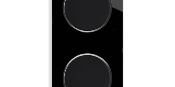 OneKeyElectro 2x Lichtschalter 1fach + Glas-Abdeckrahmen 2fach senkrecht, Komplette Schaltlösung, Schalter-Set, rund, Unterputz, Schutzart IP20, 230V/16A - schwarz ansehen