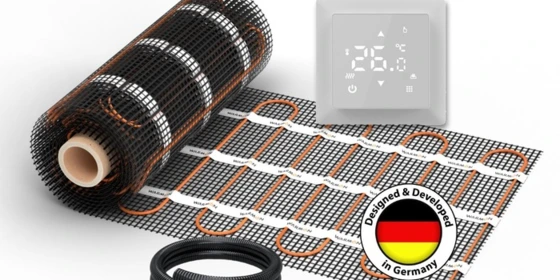 Еlektrische Fußbodenheizung für Fliesen: Zweiader-Heizmatte WARMON CLASSIC 150 W/m² mit Thermostat TS 100 Touch weiß - 3 m² ansehen